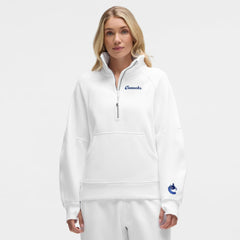 Vancouver Canucks lululemon Women's Long Scuba Oversized Half-Zip Funnel Neck - White - NHL 203201198