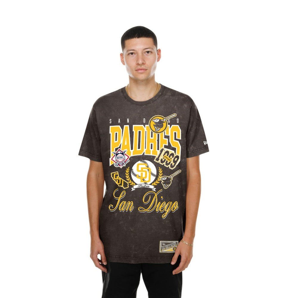 San Diego Padres New Era Mineral Wash T-Shirt - Brown - New Era Discount