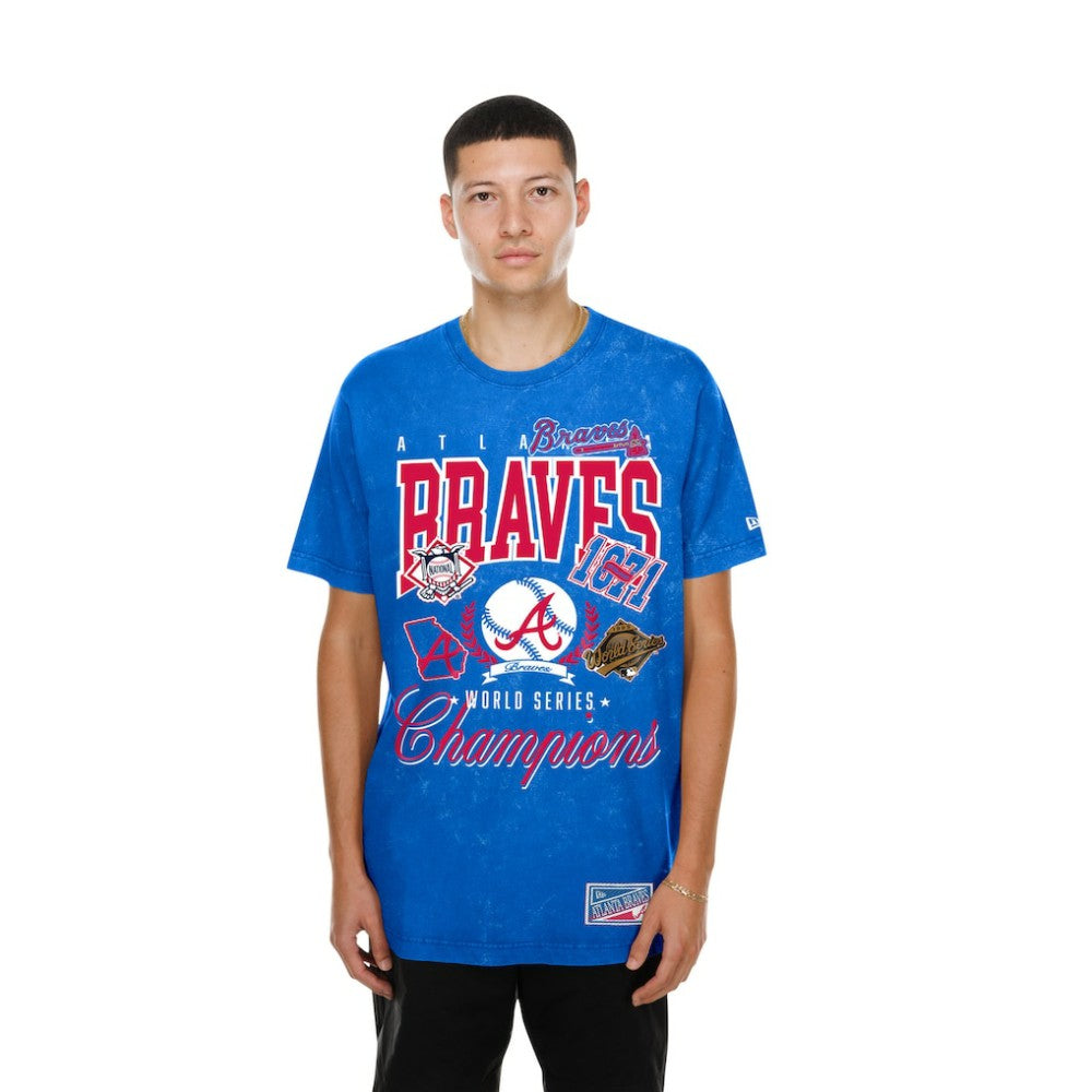 Atlanta Braves New Era Mineral Wash T-Shirt - Royal - New Era Sale