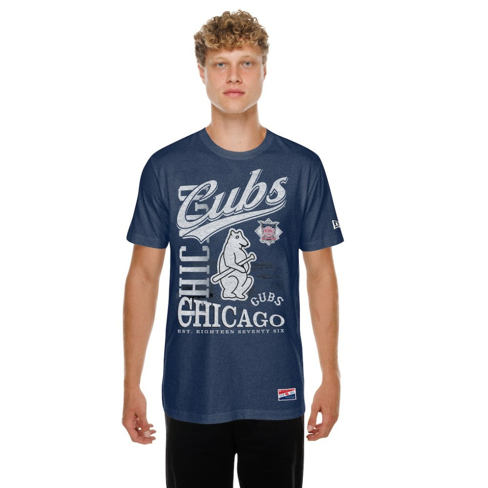 Chicago Cubs New Era  Oversized Throwback Distressed T-Shirt - Navy - New Era on Sale