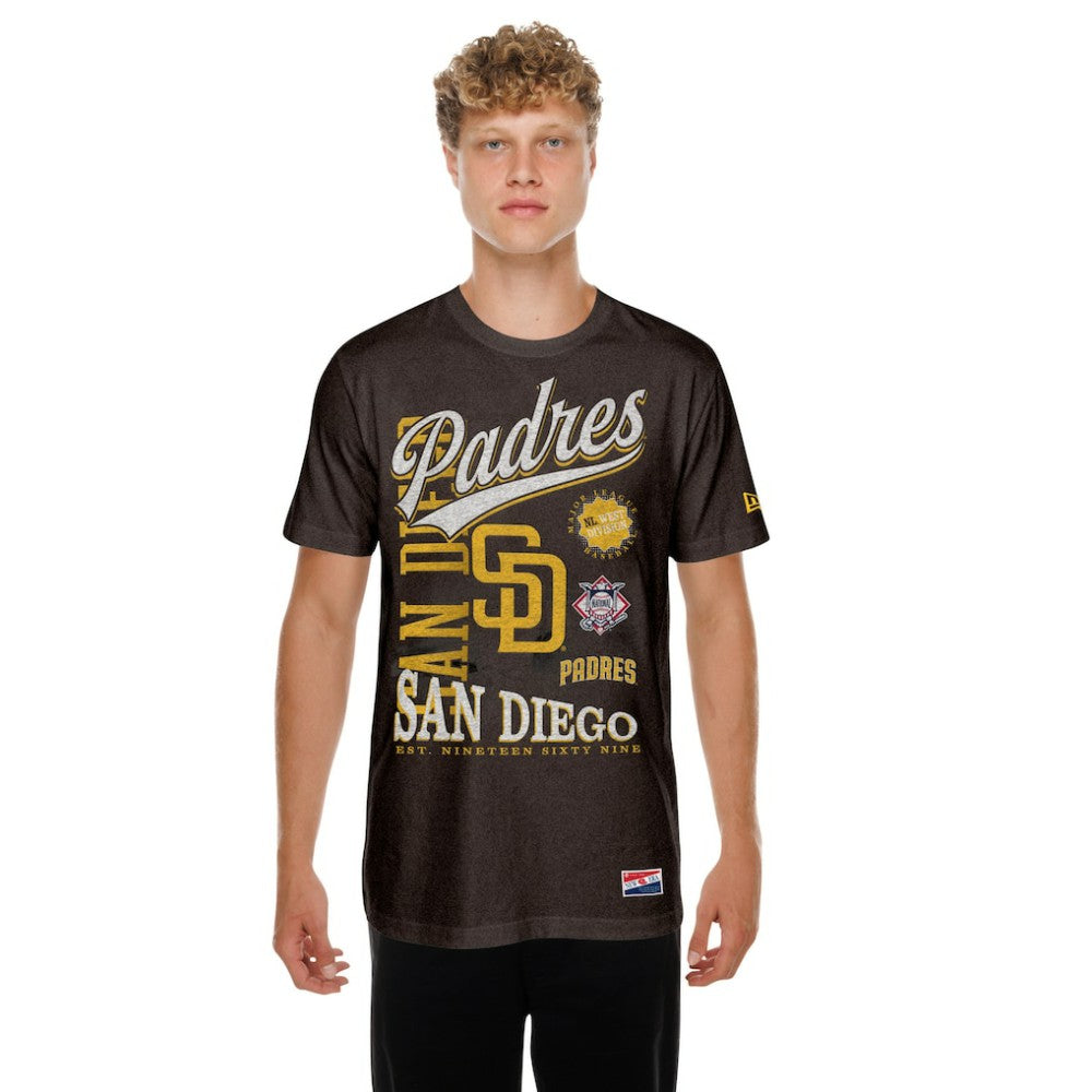 San Diego Padres New Era  Oversized Throwback Distressed T-Shirt - Brown - New Era Sale