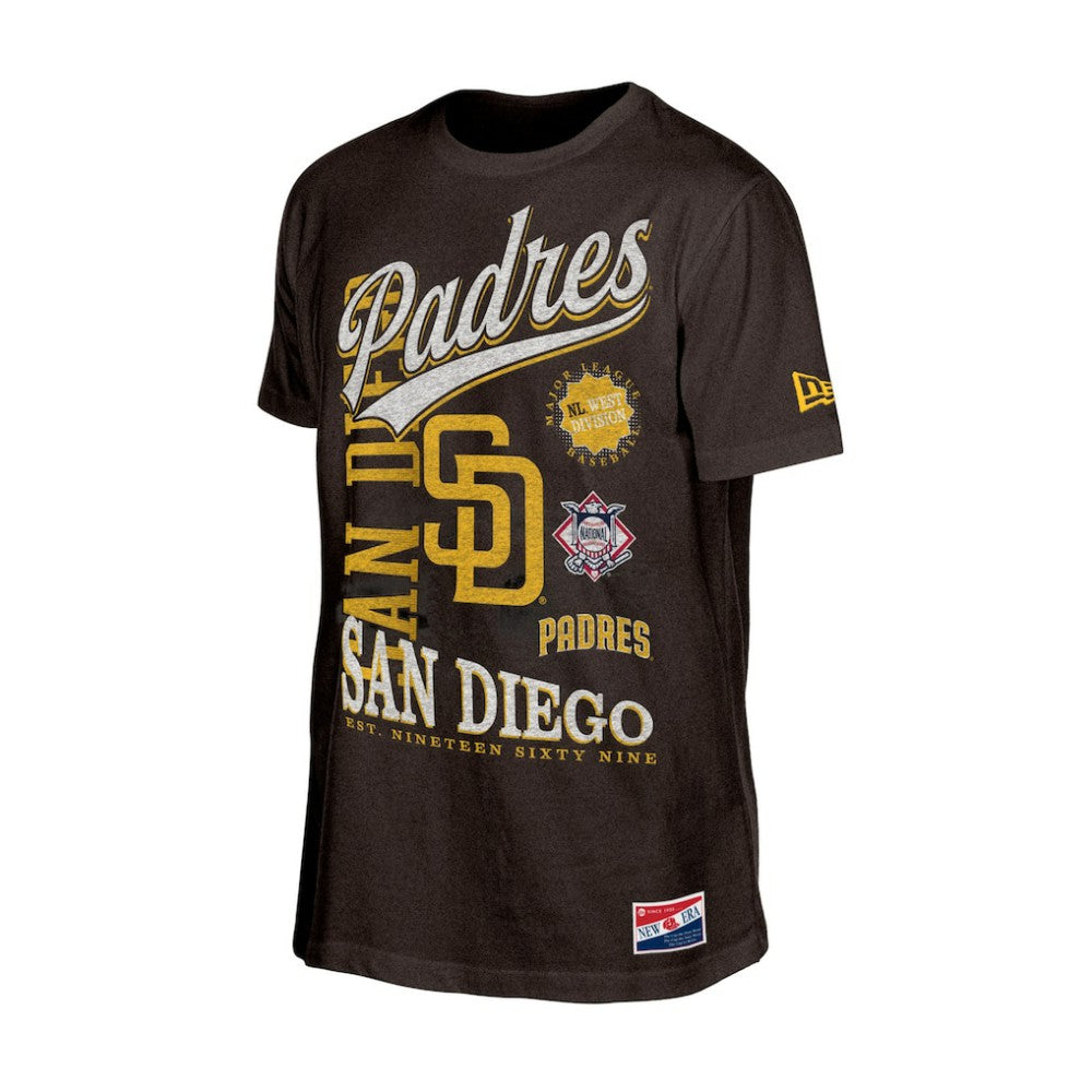 San Diego Padres New Era  Oversized Throwback Distressed T-Shirt - Brown - New Era Sale