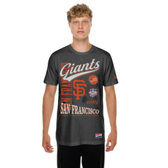 San Francisco Giants New Era  Oversized Throwback Distressed T-Shirt - Black - New Era Discount