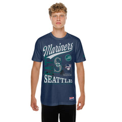 Seattle Mariners New Era  Oversized Throwback Distressed T-Shirt - Navy - New Era Discount