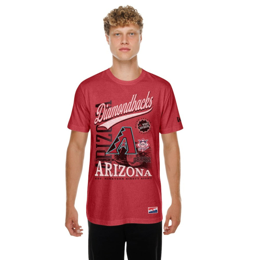 Arizona Diamondbacks New Era  Oversized Throwback Distressed T-Shirt - Red - New Era Online