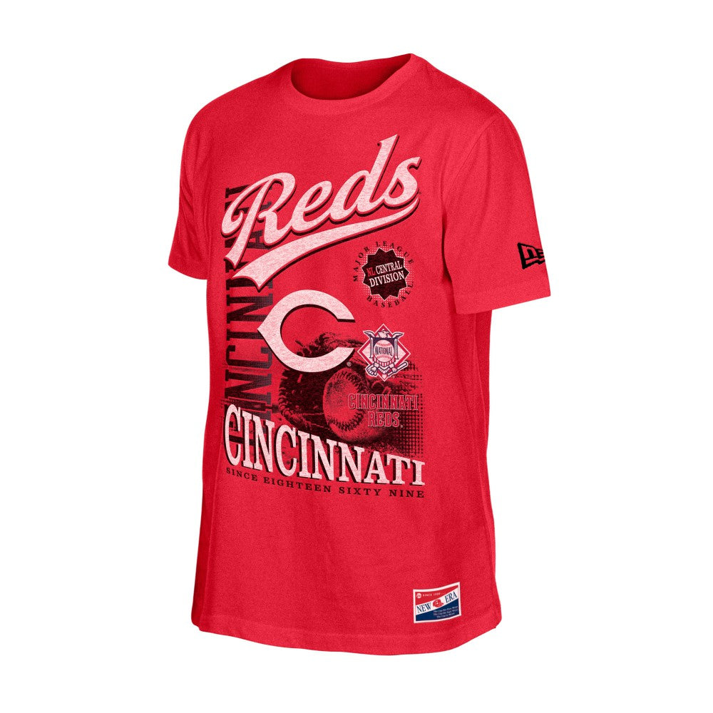 Cincinnati Reds New Era  Oversized Throwback Distressed T-Shirt - Red - New Era Online