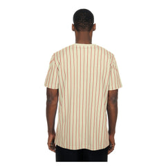 Cincinnati Reds New Era Throwback Meshback Pinstripe T-Shirt - Cream - New Era Lifestyle