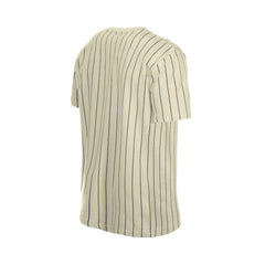 Detroit Tigers New Era Throwback Meshback Pinstripe T-Shirt - Cream - New Era Lifestyle