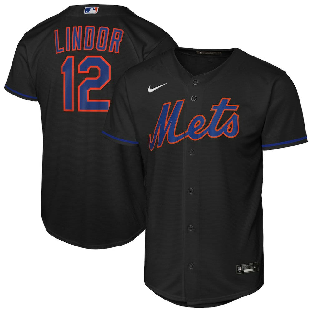 Francisco Lindor New York Mets Nike Youth Alternate Replica Jersey - Black - Nike Lifestyle