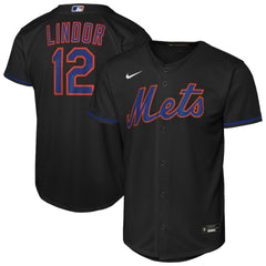 Francisco Lindor New York Mets Nike Youth Alternate Replica Jersey - Black - Nike Lifestyle