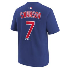 Dansby Swanson Chicago Cubs Nike Youth Name & Number T-Shirt - Royal - Nike Discount
