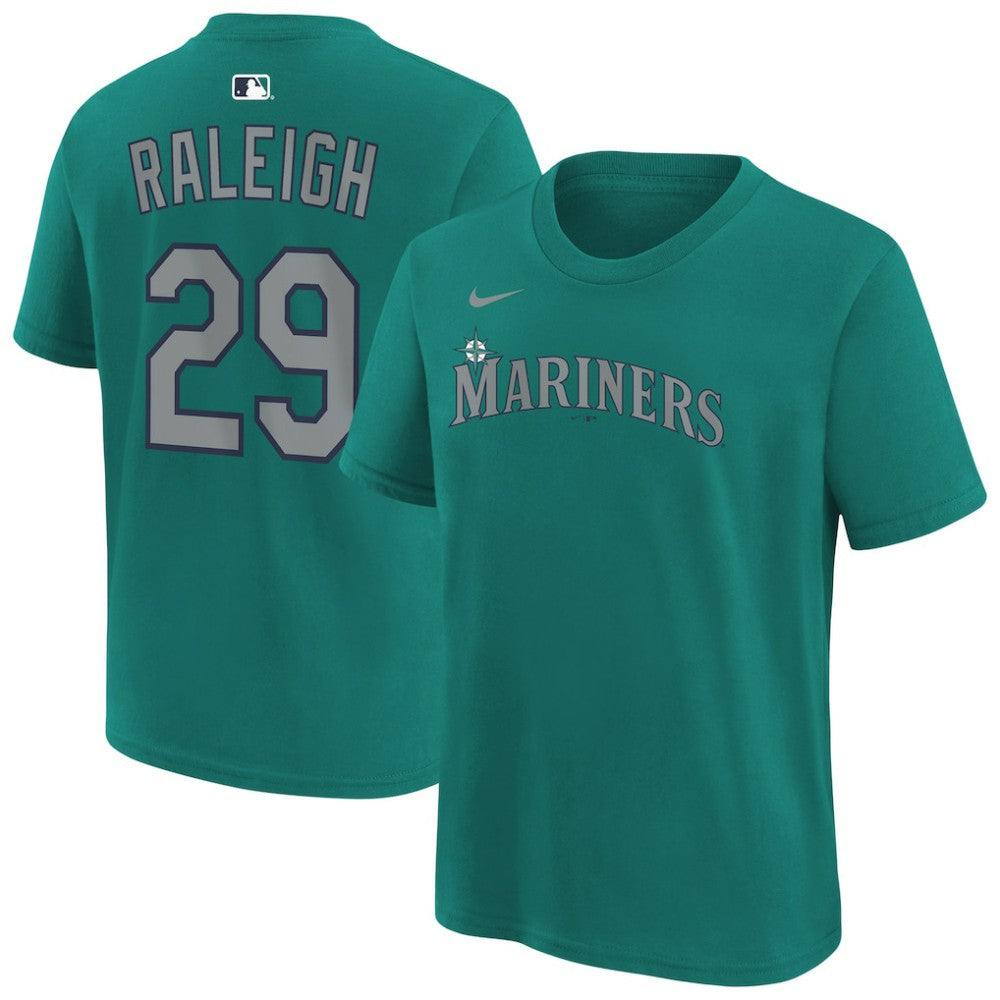 Cal Raleigh Seattle Mariners Nike Youth Name & Number T-Shirt - Teal - Nike Discount