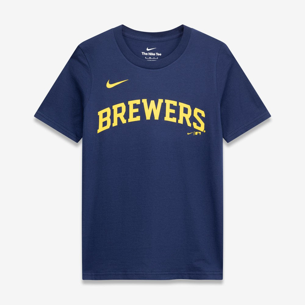 Jackson Chourio Milwaukee Brewers Nike Youth Name & Number T-Shirt - Navy - Nike Online