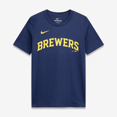 Jackson Chourio Milwaukee Brewers Nike Youth Name & Number T-Shirt - Navy - Nike Online