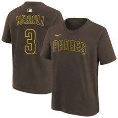Jackson Merrill San Diego Padres Nike Youth Name & Number T-Shirt - Brown - Nike on Sale