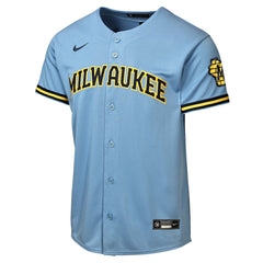 Milwaukee Brewers Nike Youth Road Stadium Jersey - Powder Blue - Nike Lifestyle