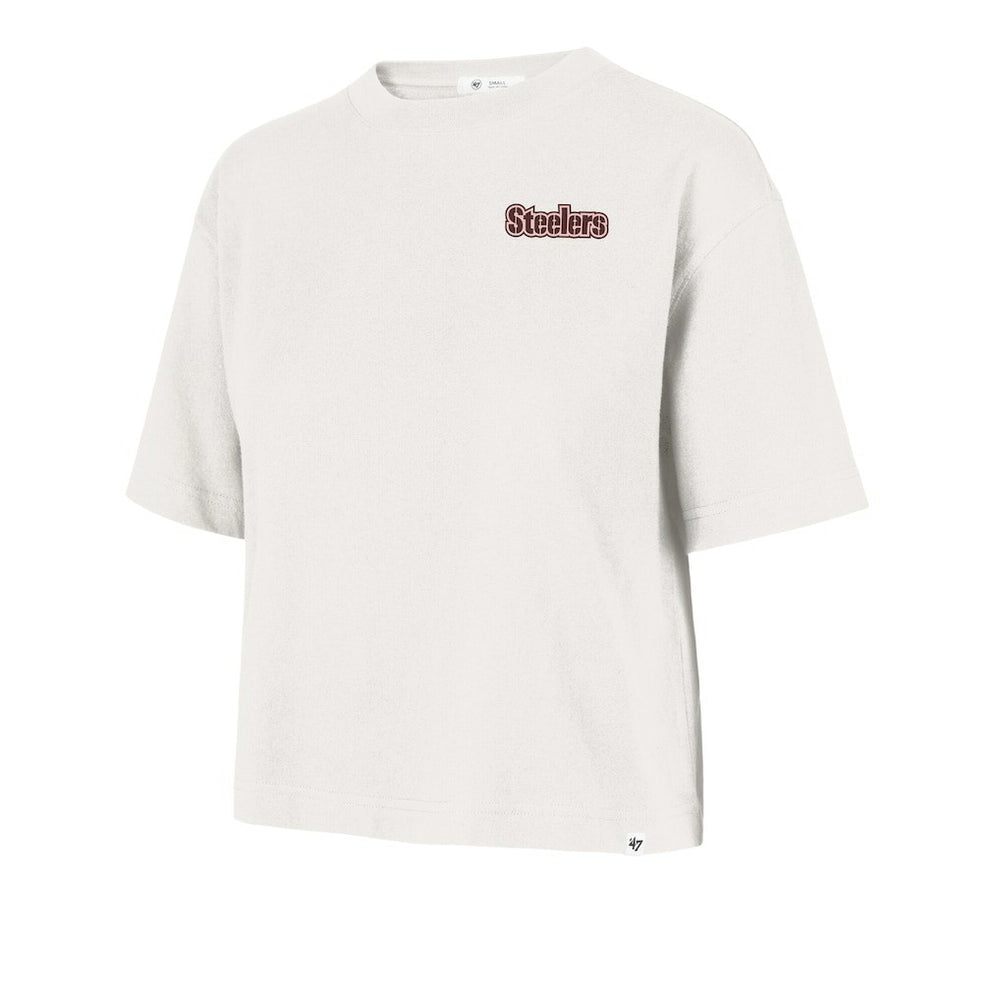 47 brand Pittsburgh Steelers '47 Women's Love Letter Reed City T-Shirt Cream