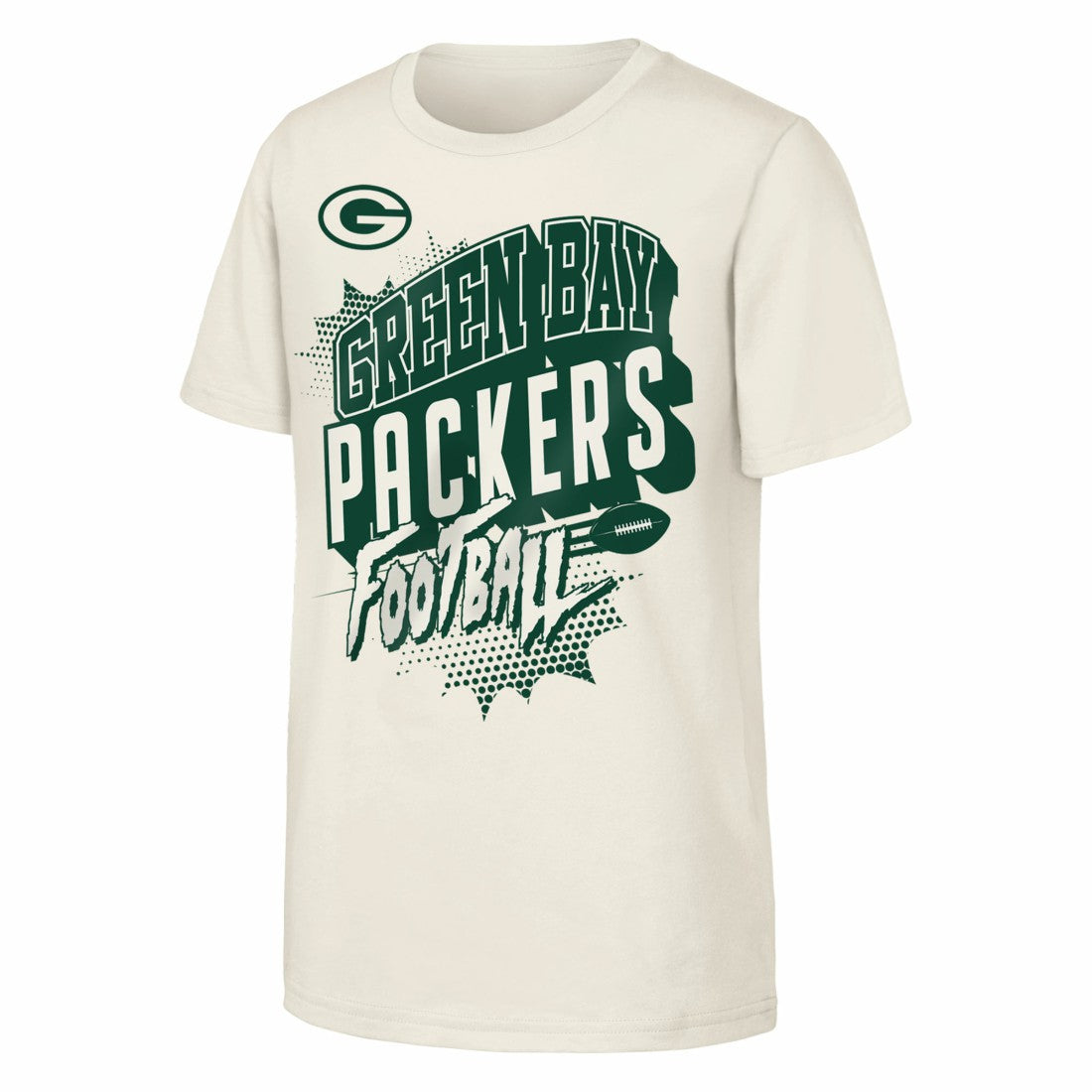 Green Bay Packers Outerstuff Youth Action Comic T-Shirt Natural