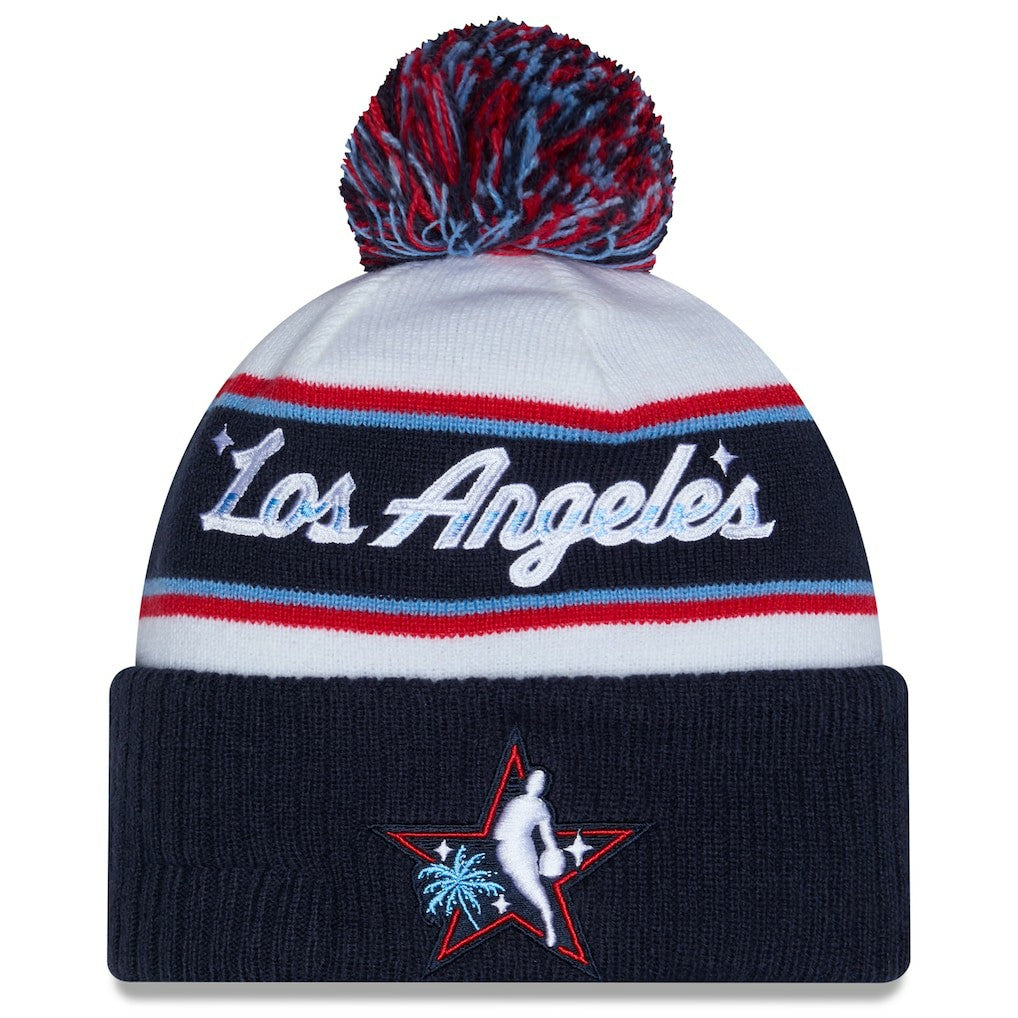 2026 NBA All-Star Game Cuffed Knit Hat with Pom White/Navy | New Era for sale