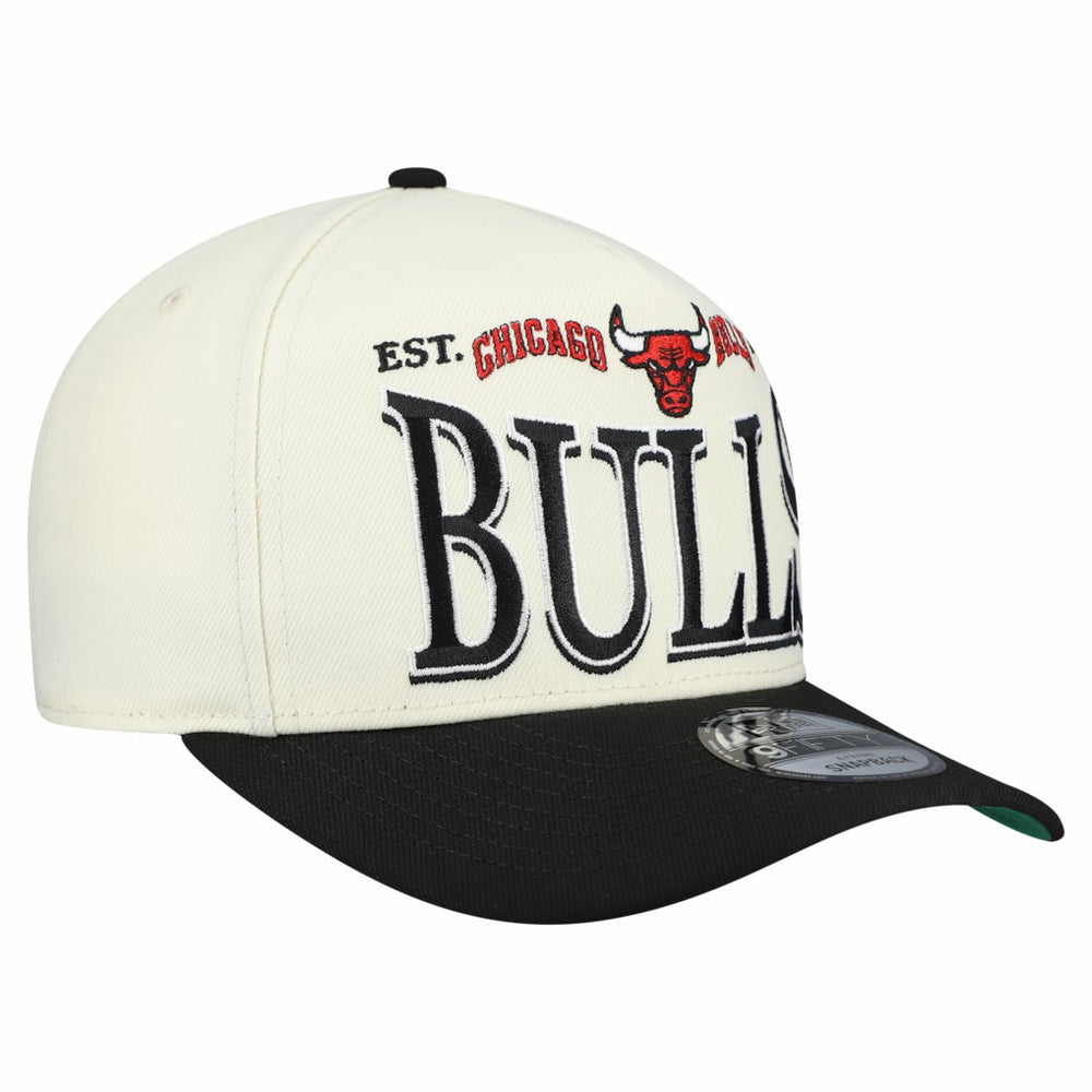 Chicago Bulls Stretched 2-Tone A-Frame 9FIFTY Adjustable Hat Cream/Black | New Era online