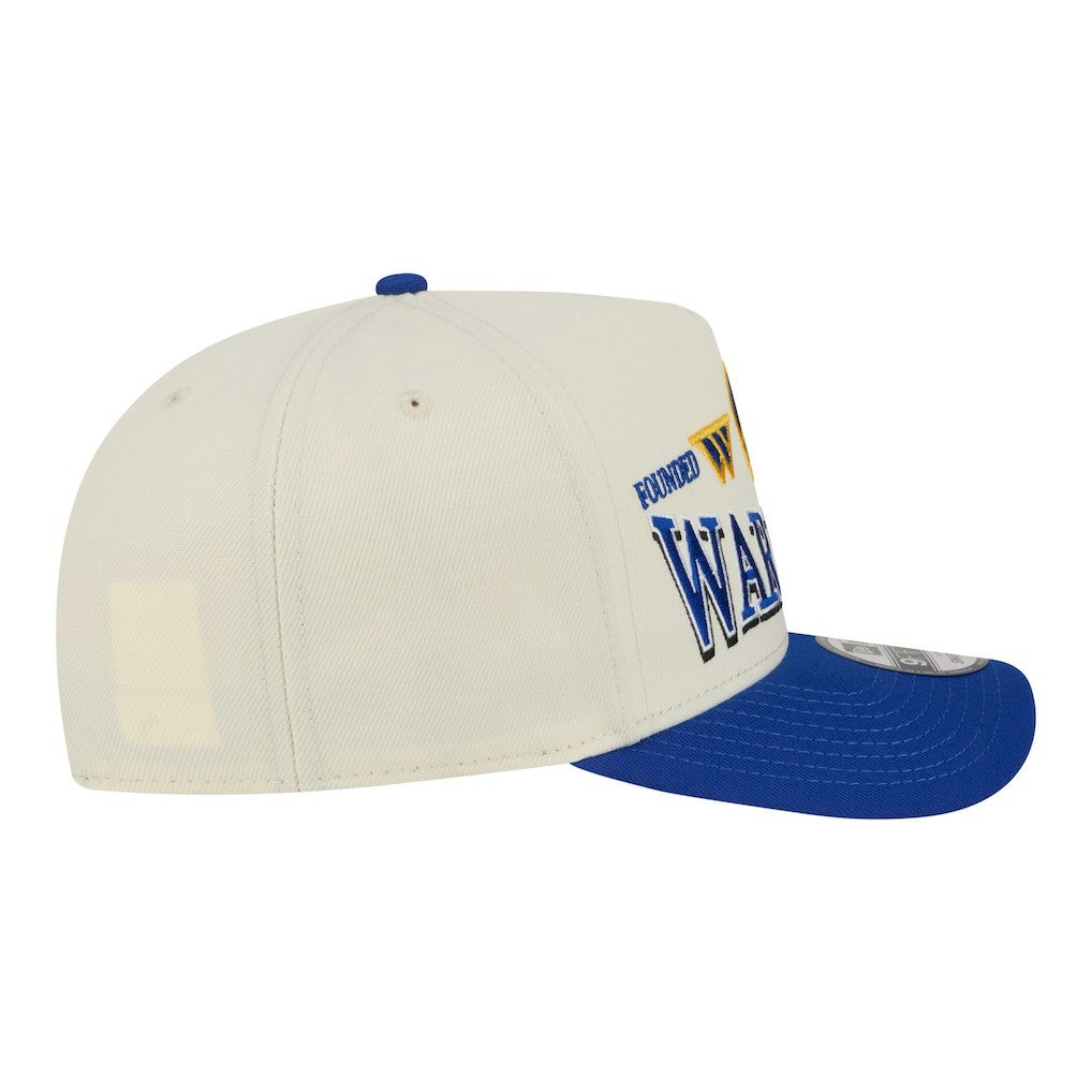 Golden State Warriors Stretched 2-Tone A-Frame 9FIFTY Adjustable Hat for sale Cream/Royal | New Era outlet
