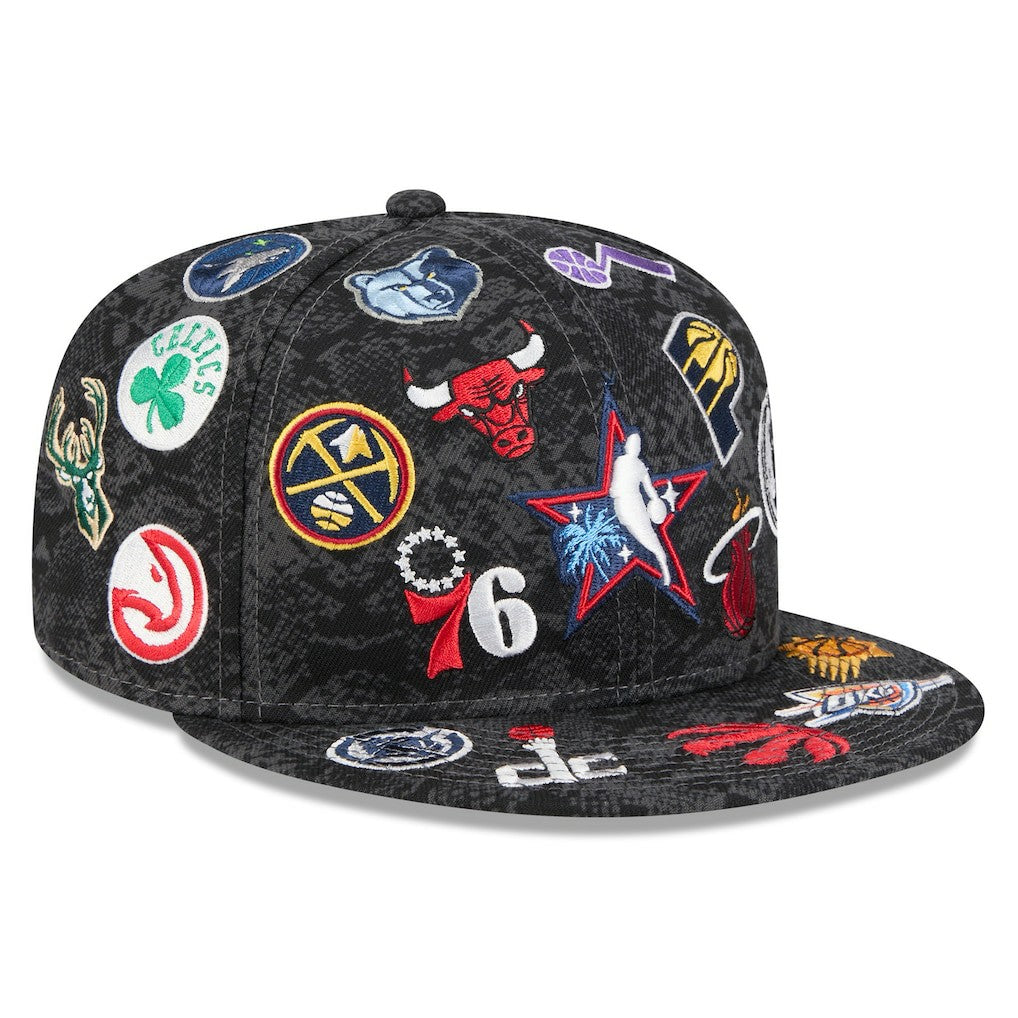 2026 NBA All-Star Game Allover Logos 59FIFTY Fitted Hat Black | New Era Lifestyle