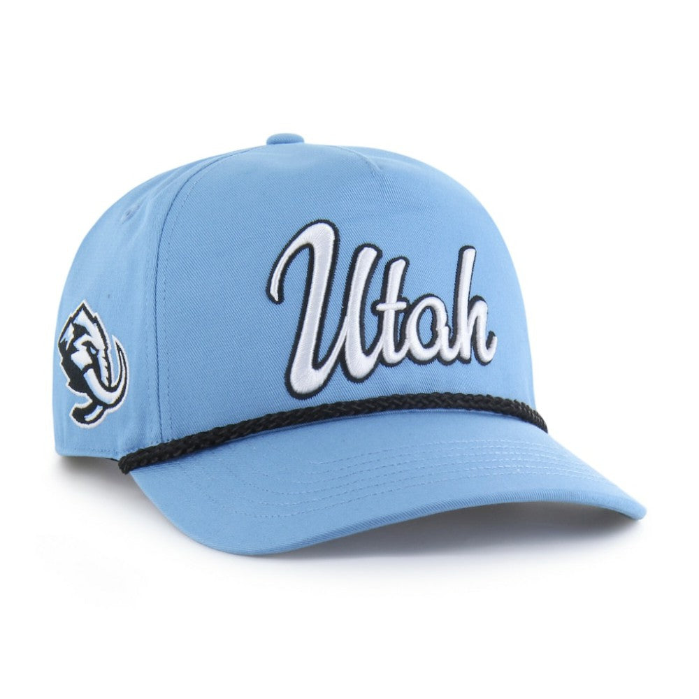 Utah Mammoth '47 Overhand Logo Side Patch Adjustable Hitch Hat - Light Blue - NHL 203255149