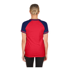 Philadelphia Phillies New Era Women's Gameday V-Neck T-Shirt - Red - New Era Lifestyle