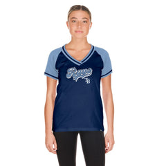 Tampa Bay Rays New Era Women's Gameday V-Neck T-Shirt - Navy - New Era Online