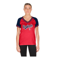 St. Louis Cardinals New Era Women's Gameday V-Neck T-Shirt - Red - New Era Sale