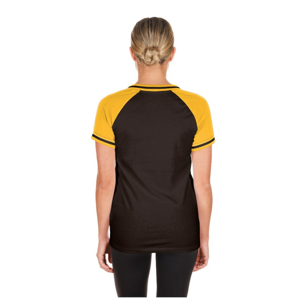 San Diego Padres New Era Women's Gameday V-Neck T-Shirt - Brown - New Era Lifestyle