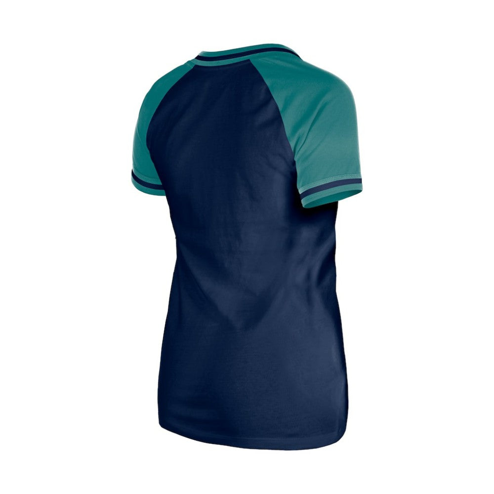 Seattle Mariners New Era Women's Gameday V-Neck T-Shirt - Navy - New Era Lifestyle