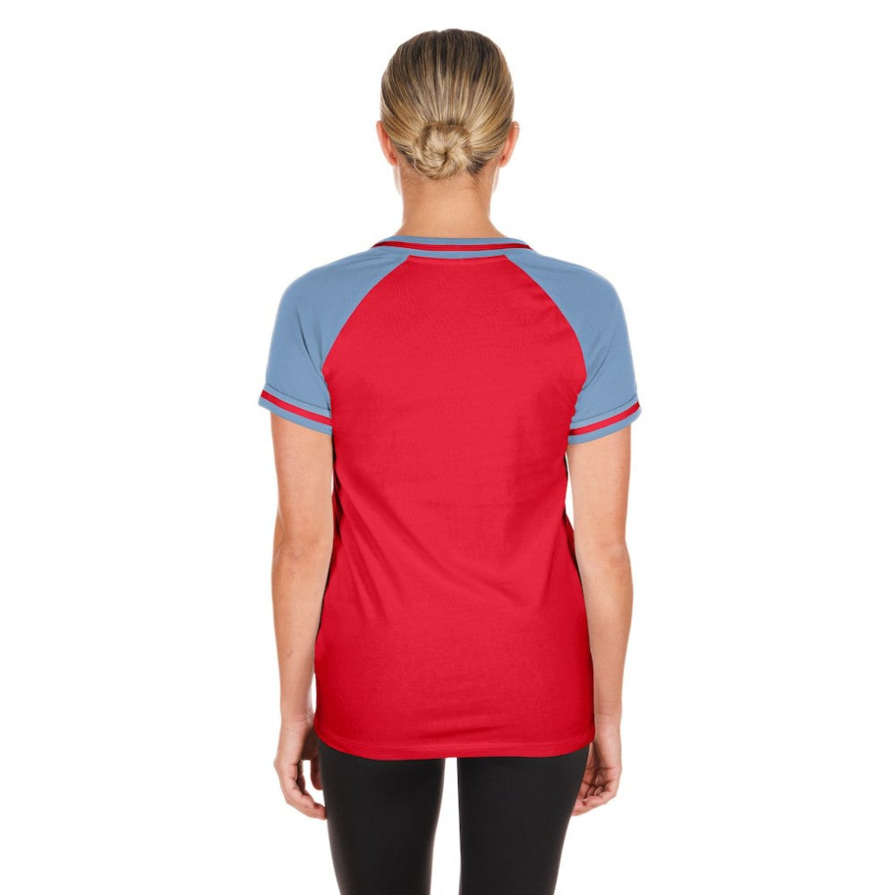 Texas Rangers New Era Women's Gameday V-Neck T-Shirt - Red - New Era on Sale