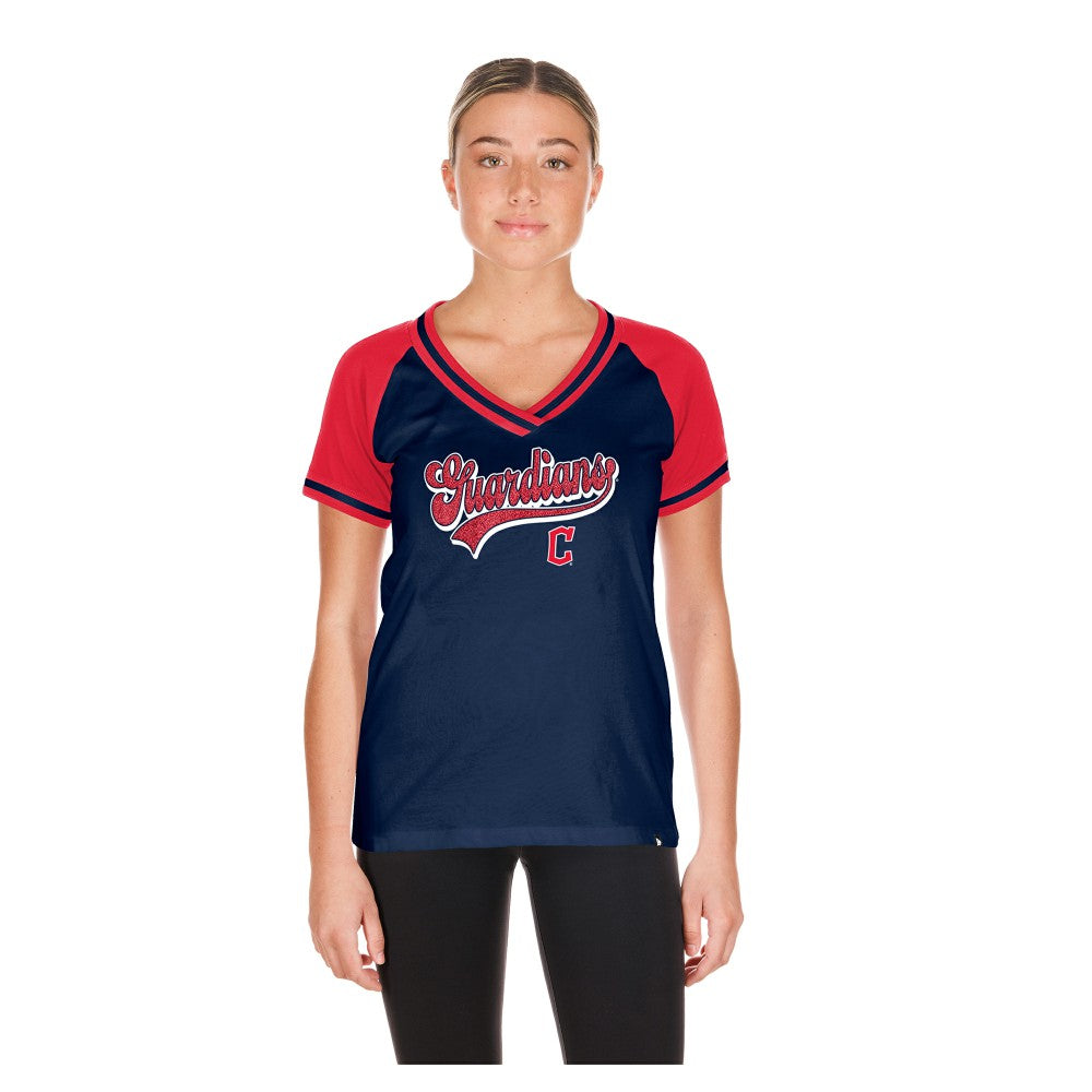 Cleveland Guardians New Era Women's Gameday V-Neck T-Shirt - Navy - New Era Discount