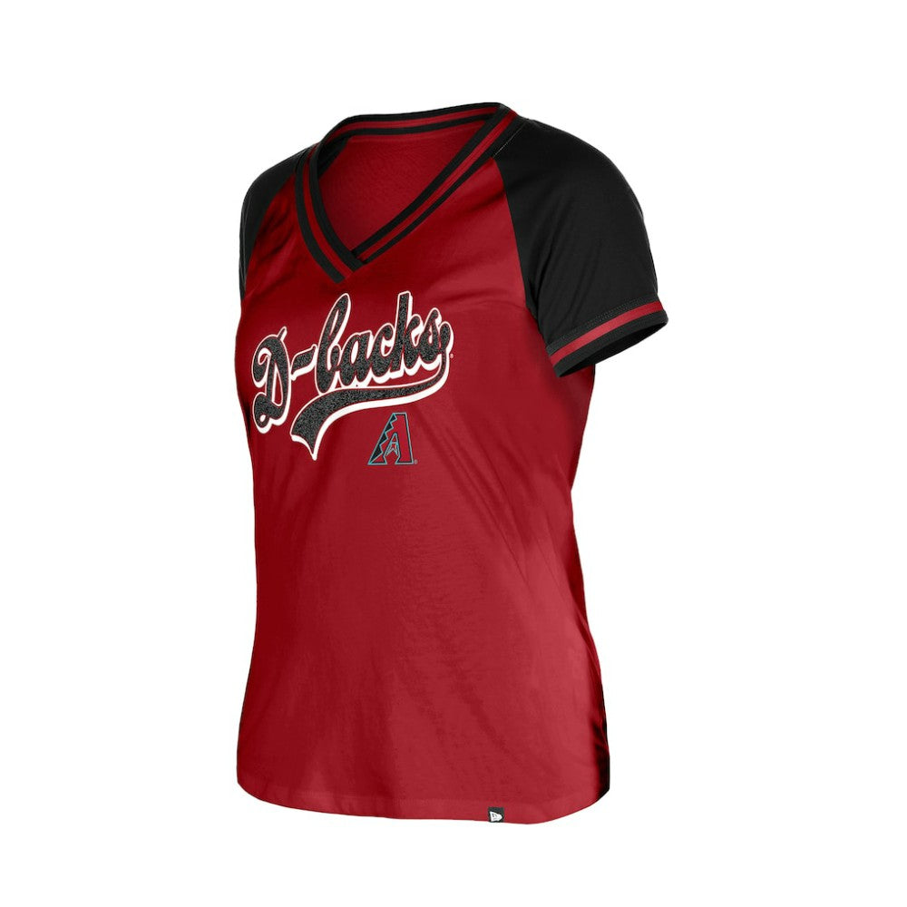 Arizona Diamondbacks New Era Women's Gameday V-Neck T-Shirt - Red - New Era Lifestyle