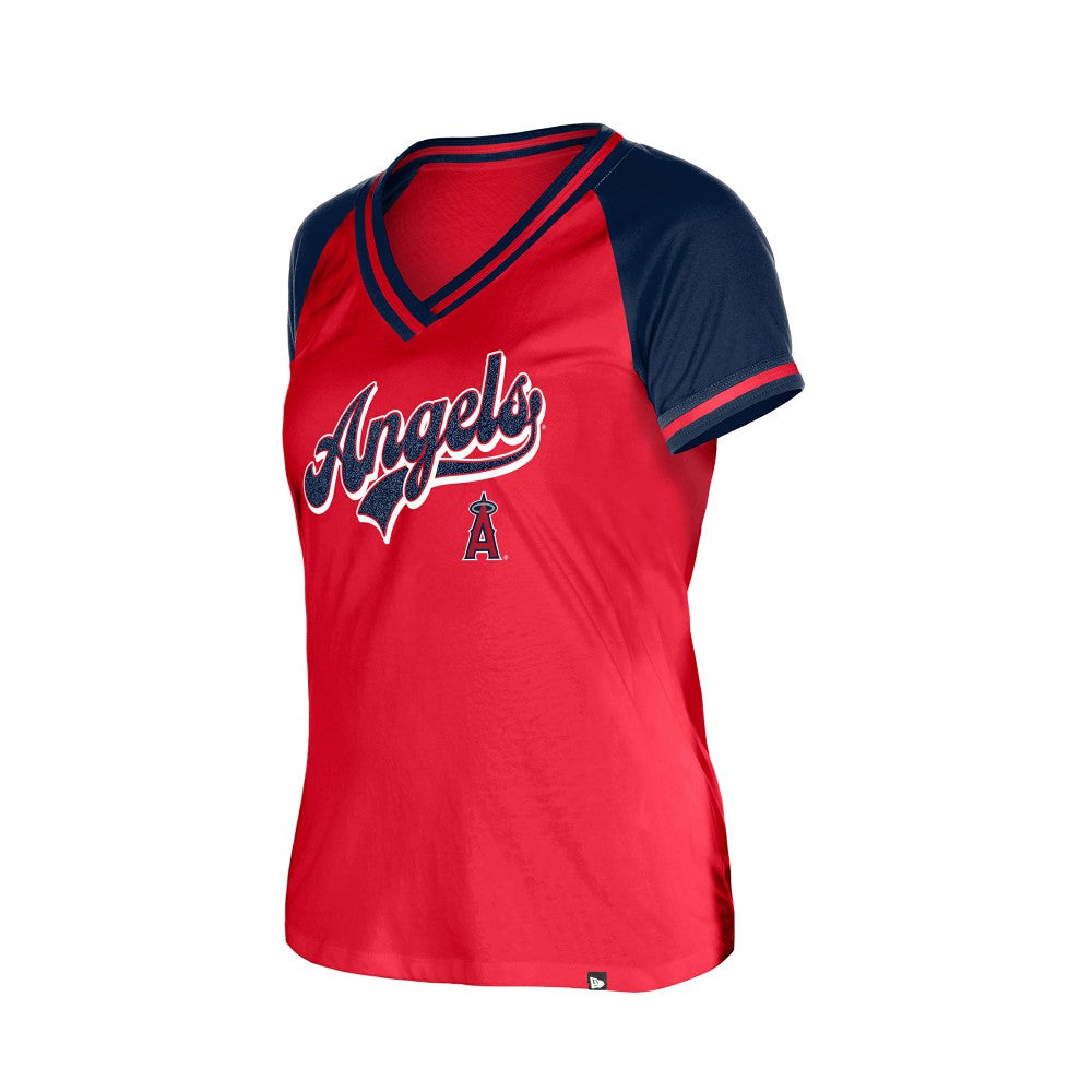 Los Angeles Angels New Era Women's Gameday V-Neck T-Shirt - Red - New Era Online