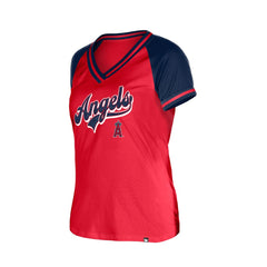 Los Angeles Angels New Era Women's Gameday V-Neck T-Shirt - Red - New Era Online