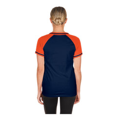 Detroit Tigers New Era Women's Gameday V-Neck T-Shirt - Navy - New Era Discount