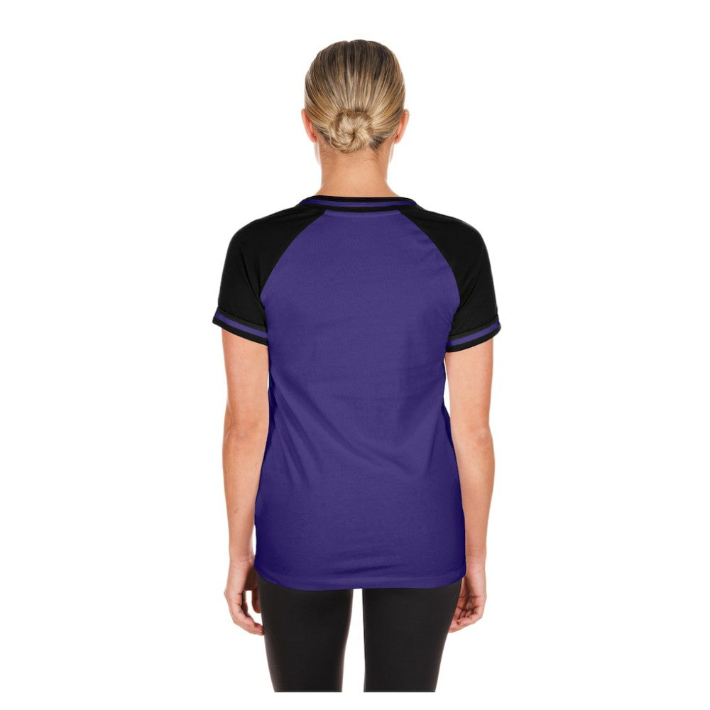 Colorado Rockies New Era Women's Gameday V-Neck T-Shirt - Purple - New Era Lifestyle