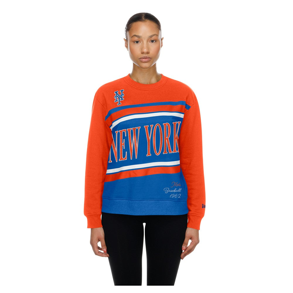 New York Mets New Era Women's Gameday Fleece Sweatshirt - Royal/Orange - New Era Lifestyle