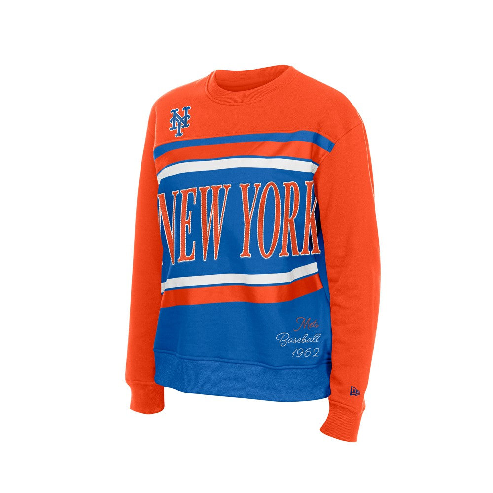 New York Mets New Era Women's Gameday Fleece Sweatshirt - Royal/Orange - New Era Lifestyle