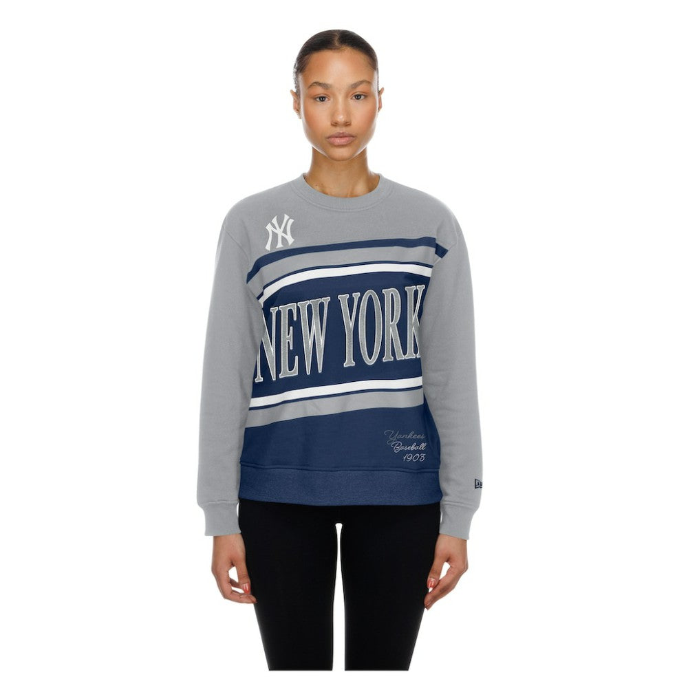 New York Yankees New Era Women's Gameday Fleece Sweatshirt - Navy/Gray - New Era Lifestyle