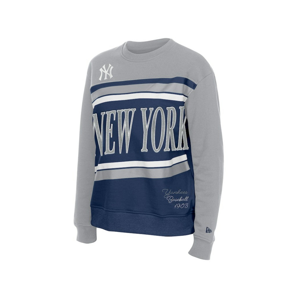 New York Yankees New Era Women's Gameday Fleece Sweatshirt - Navy/Gray - New Era Lifestyle