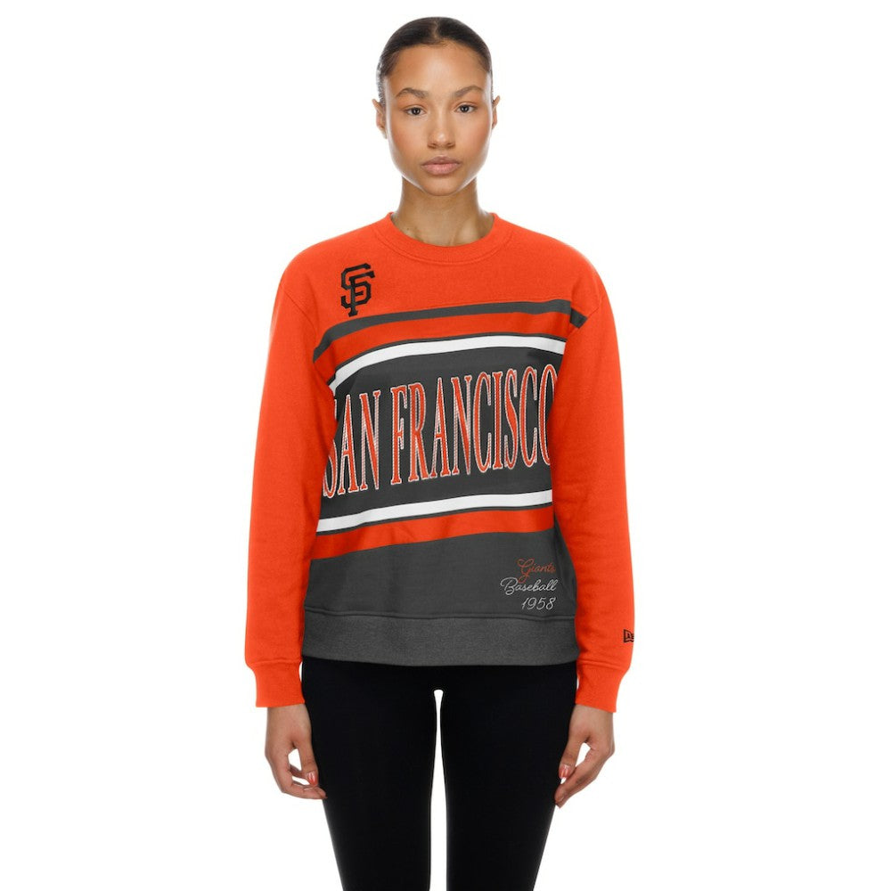 San Francisco Giants New Era Women's Gameday Fleece Sweatshirt - Gray/Orange - New Era on Sale