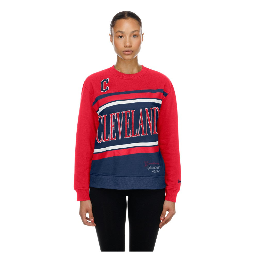 Cleveland Guardians New Era Women's Gameday Fleece Sweatshirt - Navy/Red - New Era Sale