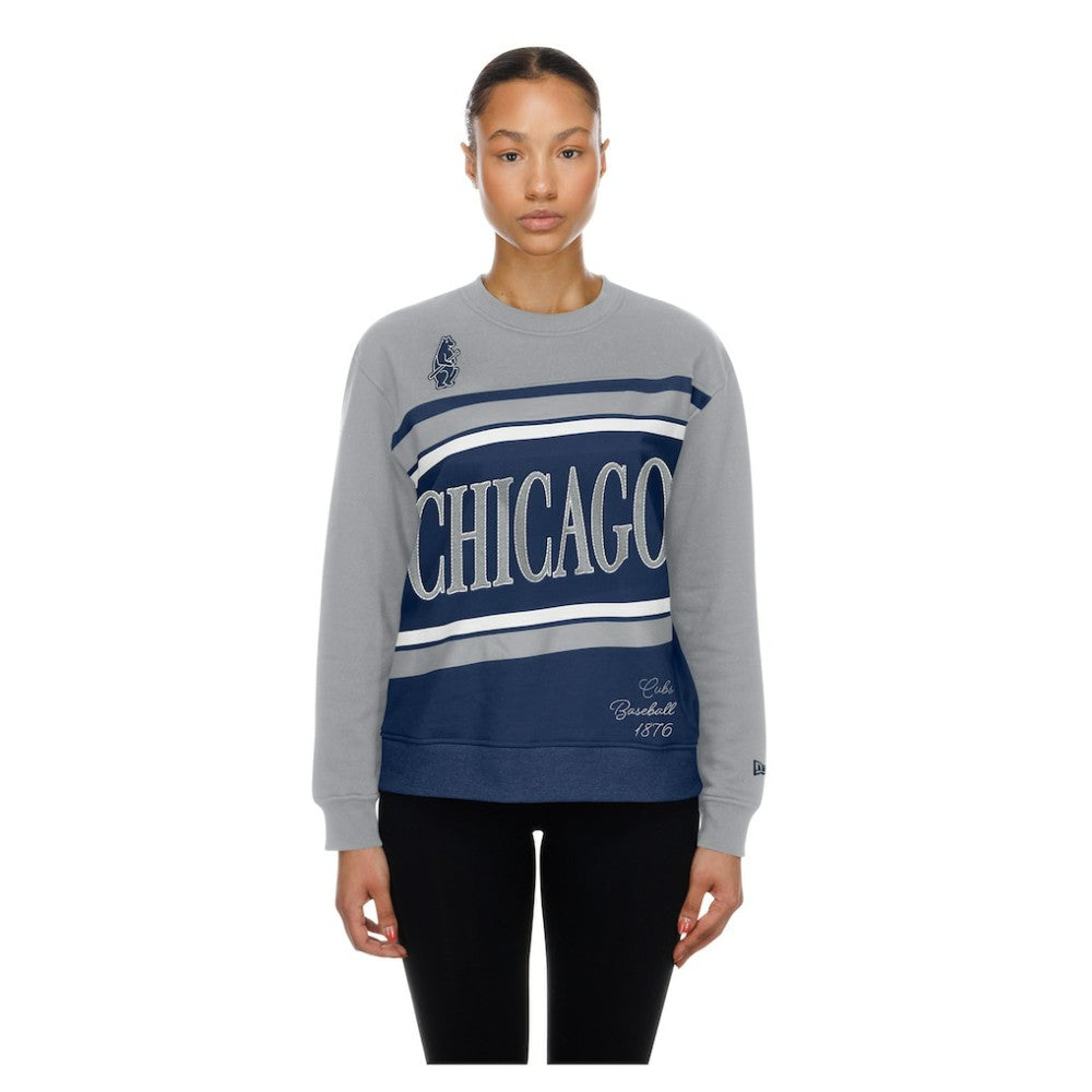 Chicago Cubs New Era Women's Gameday Fleece Sweatshirt - Royal/Gray - New Era on Sale