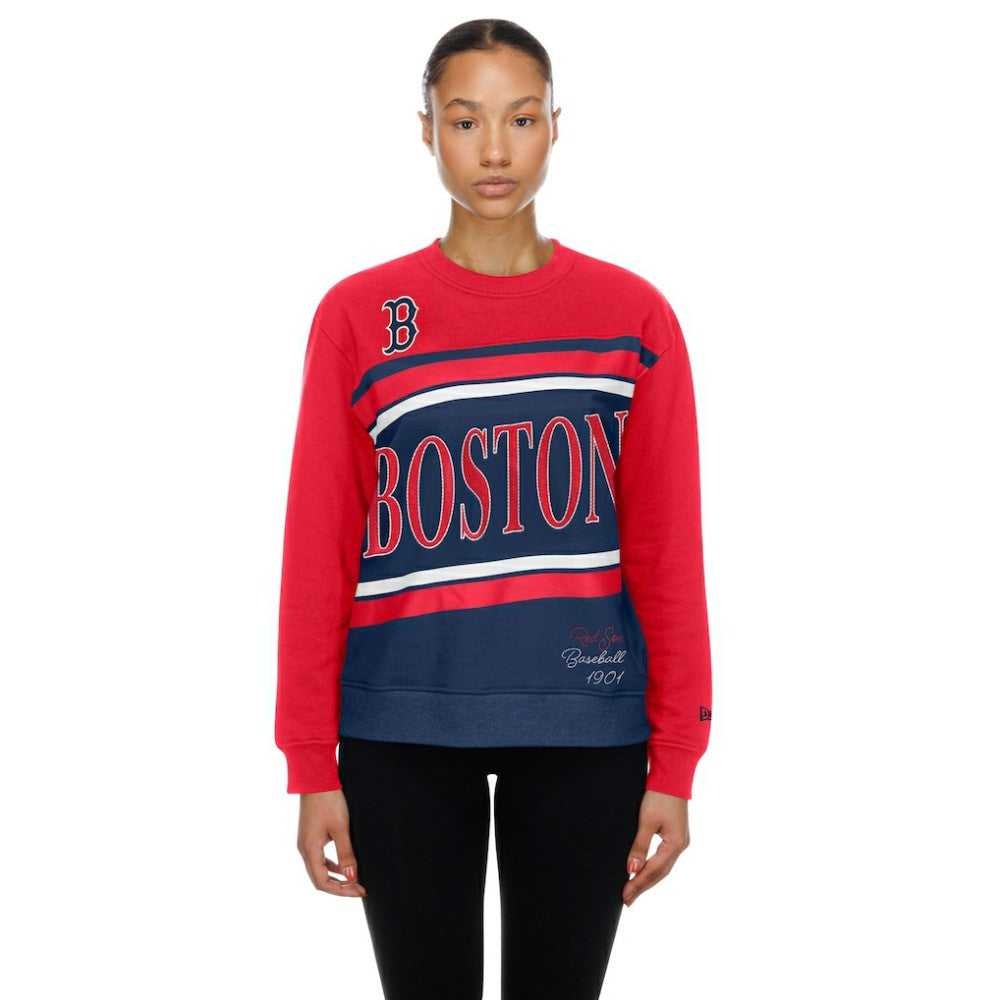 Boston Red Sox New Era Women's Gameday Fleece Sweatshirt - Navy/Red - New Era Sale