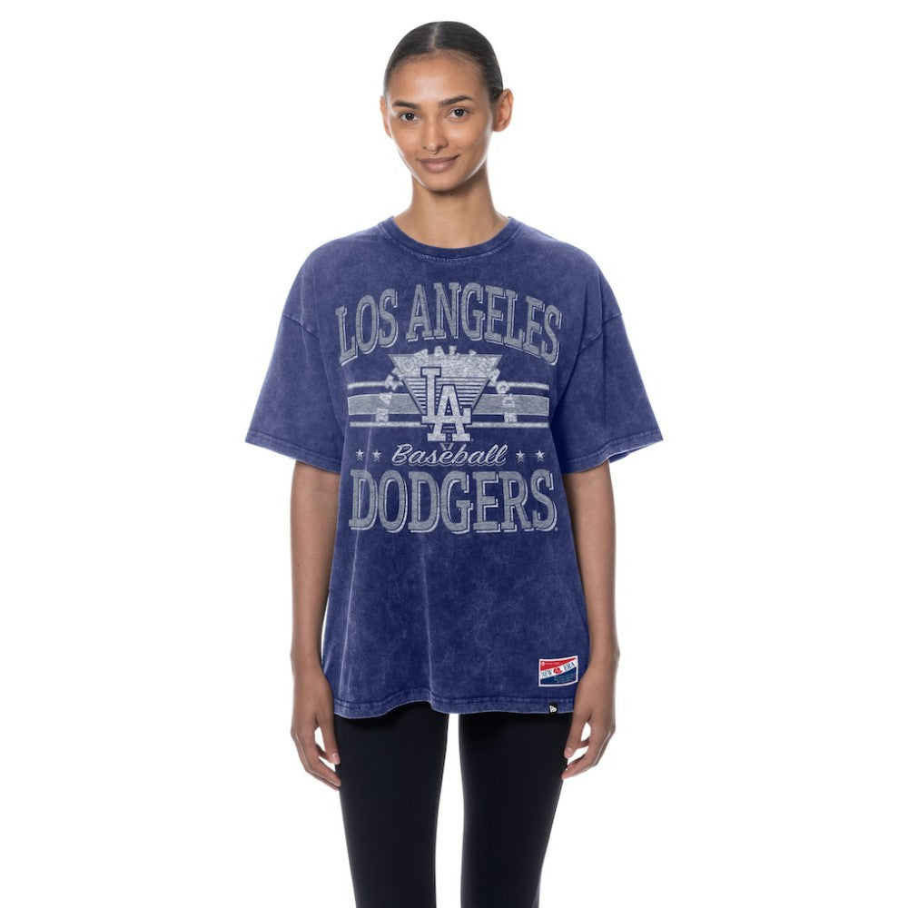 Los Angeles Dodgers New Era Women's Oversized Boyfriend T-Shirt - Blue - New Era Lifestyle