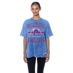 Philadelphia Phillies New Era Women's Oversized Boyfriend T-Shirt - Light Blue - New Era Lifestyle