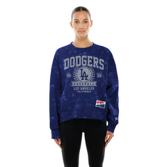 Los Angeles Dodgers New Era Women's Throwback Oversized Boxy Sweatshirt - Royal - New Era on Sale